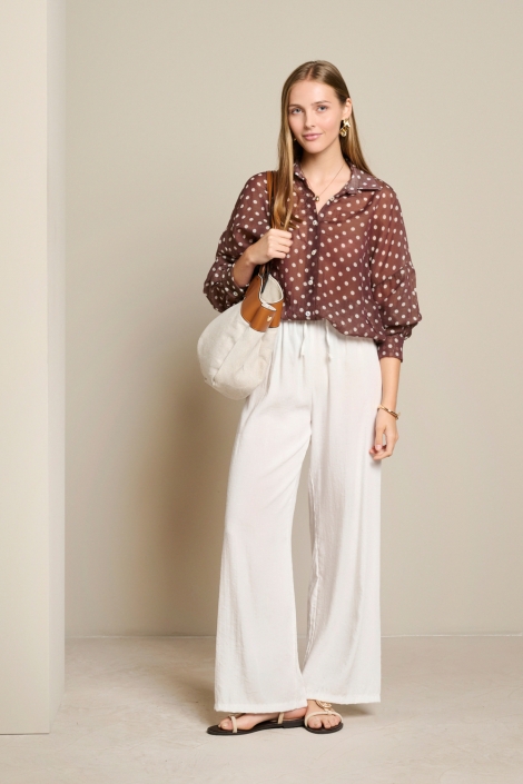 LolaLiza bruine dames blouse | Model