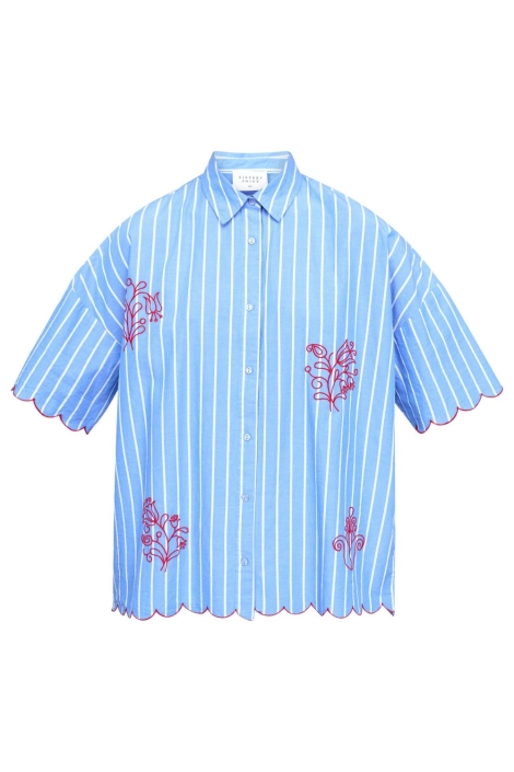 SisterS point blauwe dames blouse | Vooraanzicht
