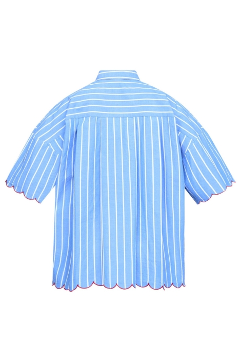 SisterS point blauwe dames blouse | Achteraanzicht