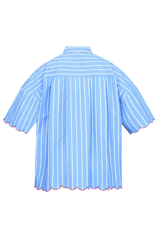 SisterS point blauwe dames blouse | Achteraanzicht