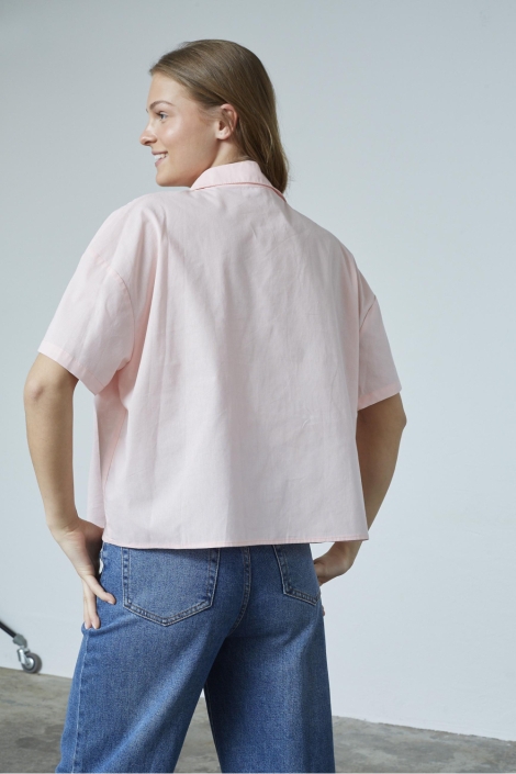 SisterS point roze dames blouse | Model achteraanzicht