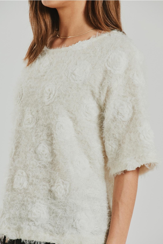 Freequent beige dames trui | Close up
