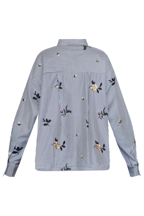 SisterS point blauwe dames blouse | Achteraanzicht