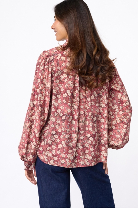 SisterS point roze dames blouse | Model achteraanzicht