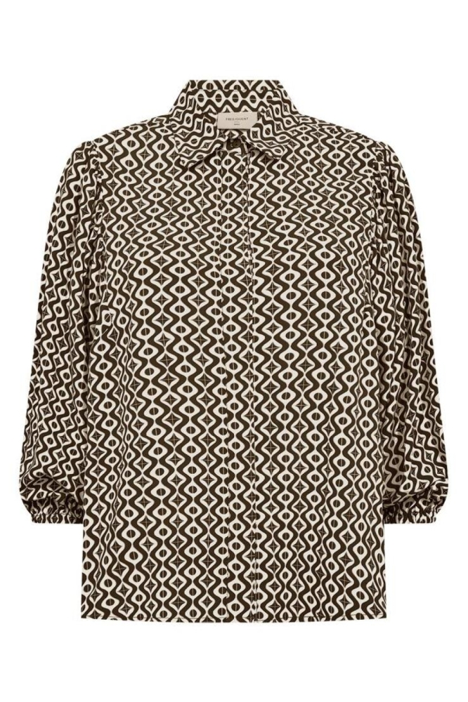 Freequent beige dames blouse | Vooraanzicht