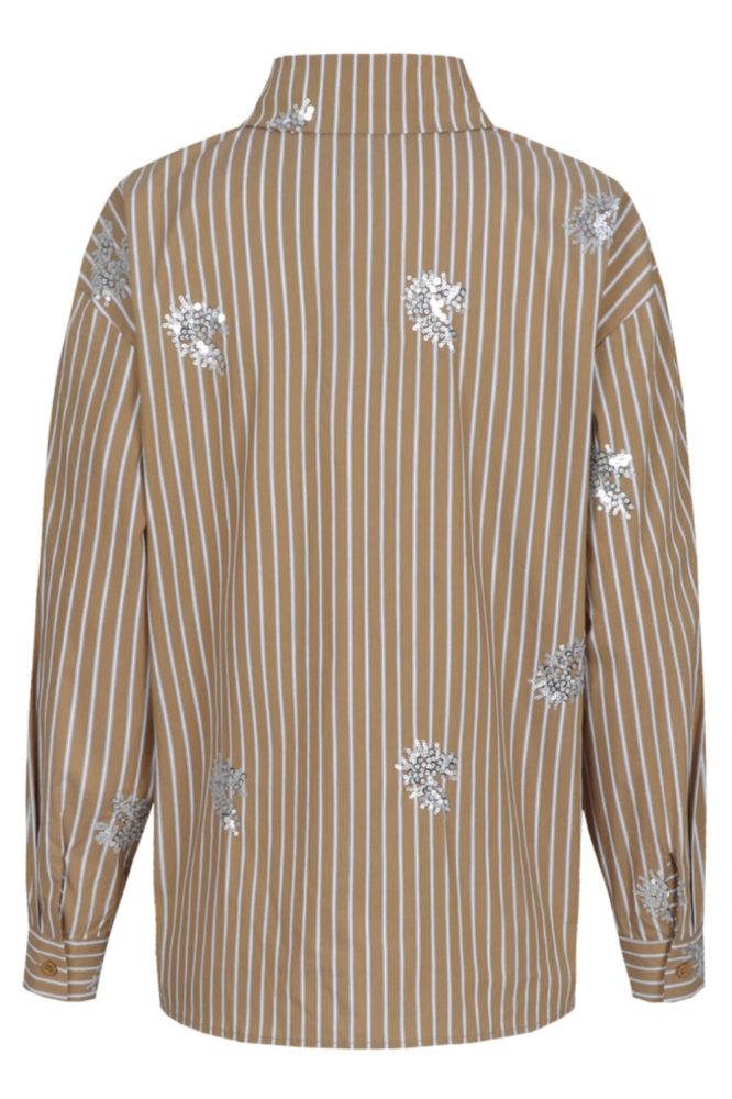 C&S The Label beige dames blouse | Achteraanzicht