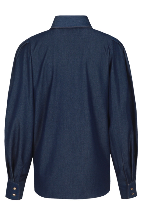 C&S The Label blauwe dames blouse | Achteraanzicht