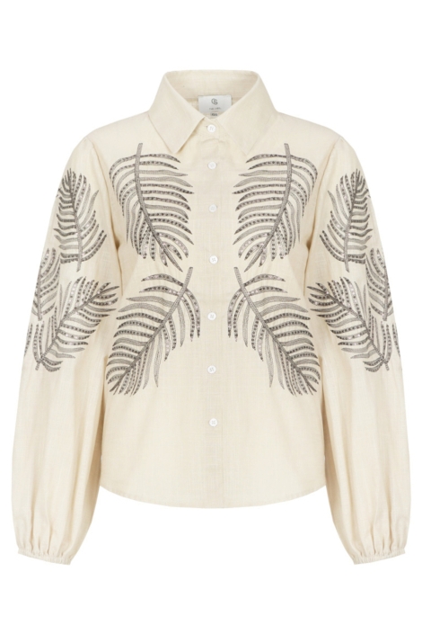 C&S The Label zand dames blouse | Vooraanzicht