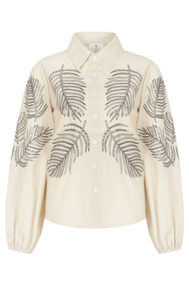 C&S The Label zand dames blouse | Vooraanzicht