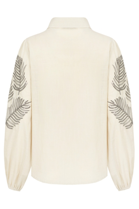 C&S The Label zand dames blouse | Achteraanzicht
