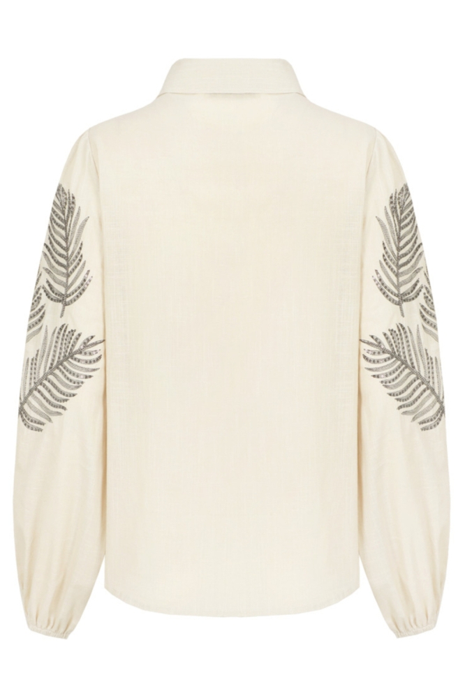 C&S The Label zand dames blouse | Achteraanzicht