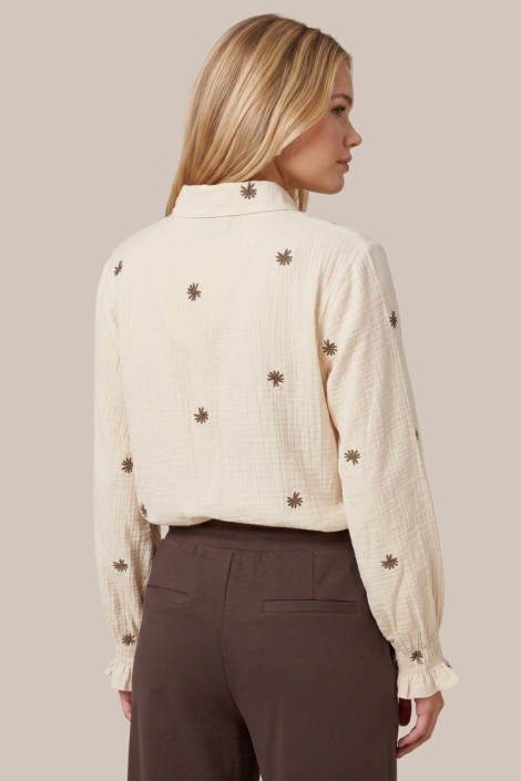 C&S The Label zand dames blouse | Model achteraanzicht