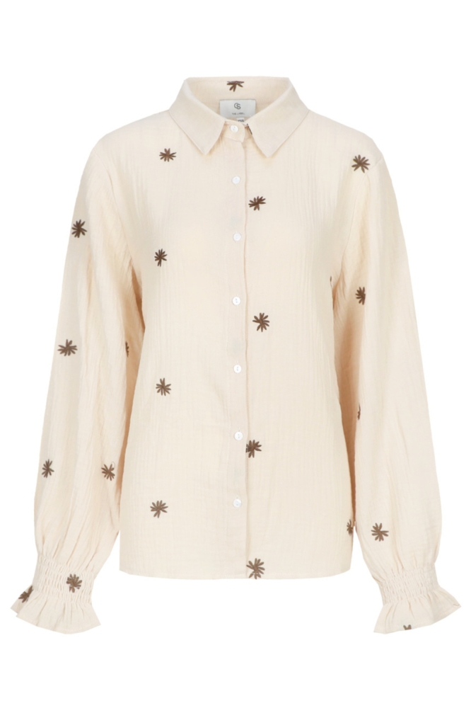 C&S The Label zand dames blouse | Vooraanzicht