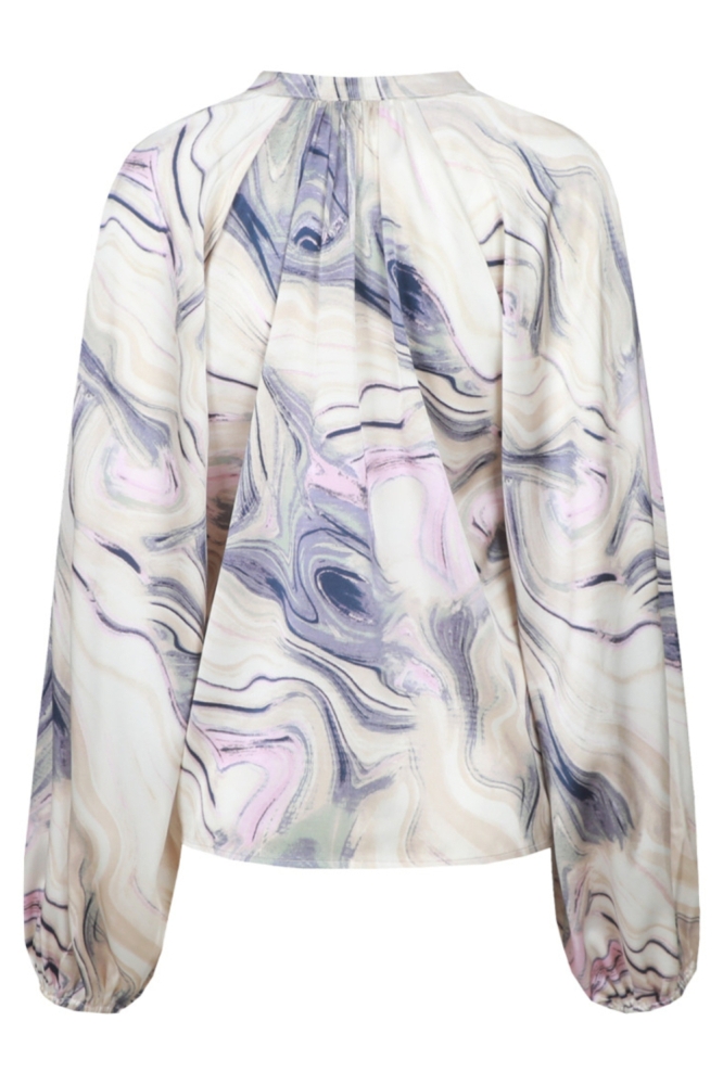 C&S The Label beige dames blouse | Achteraanzicht