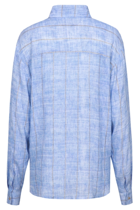C&S The Label blauwe dames blouse | Achteraanzicht