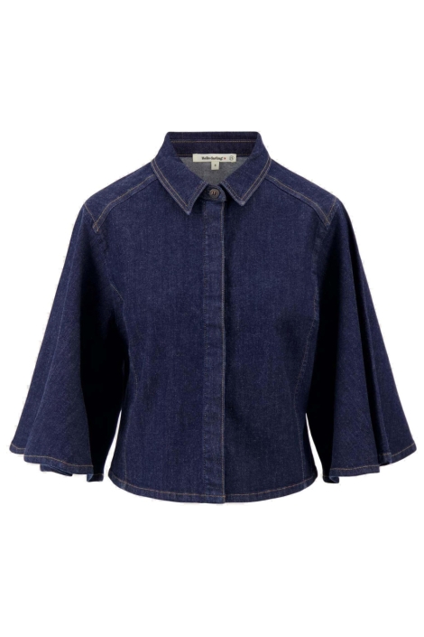 Zusss blauwe dames blouse | Vooraanzicht