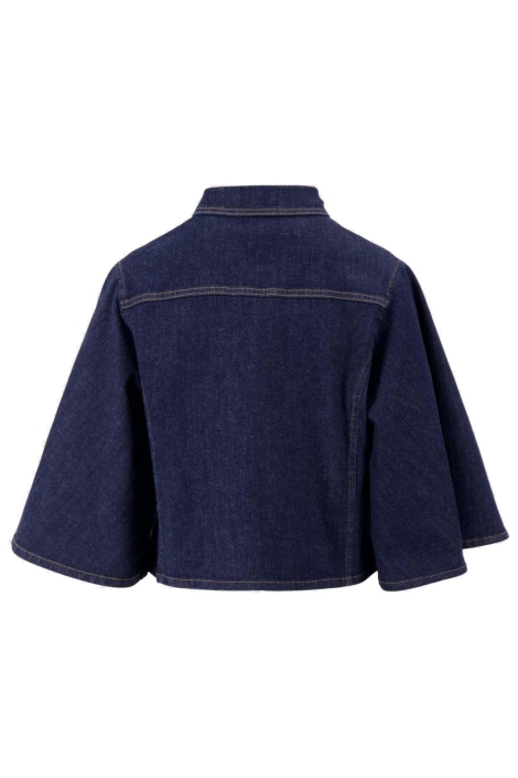 Zusss blauwe dames blouse | Achteraanzicht