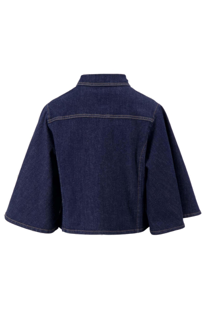 Zusss blauwe dames blouse | Achteraanzicht