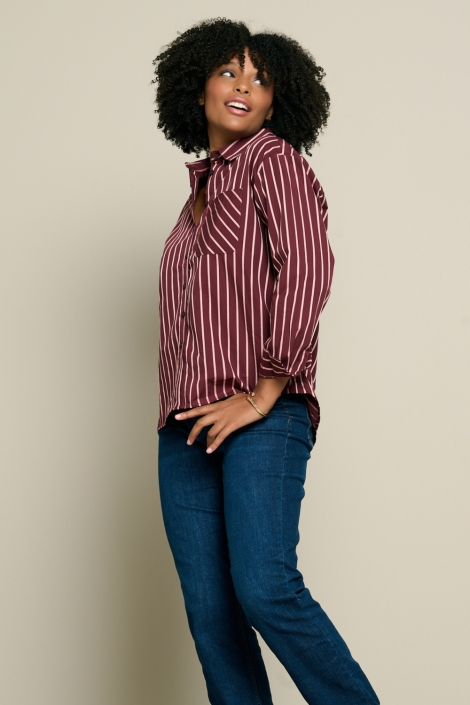 LolaLiza bordeaux dames blouse | Model