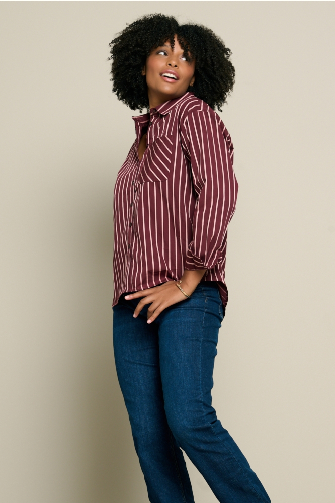 LolaLiza bordeaux dames blouse | Model