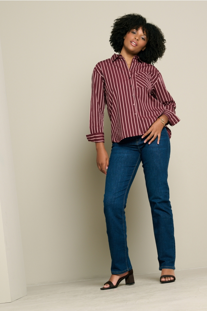 LolaLiza bordeaux dames blouse | Model