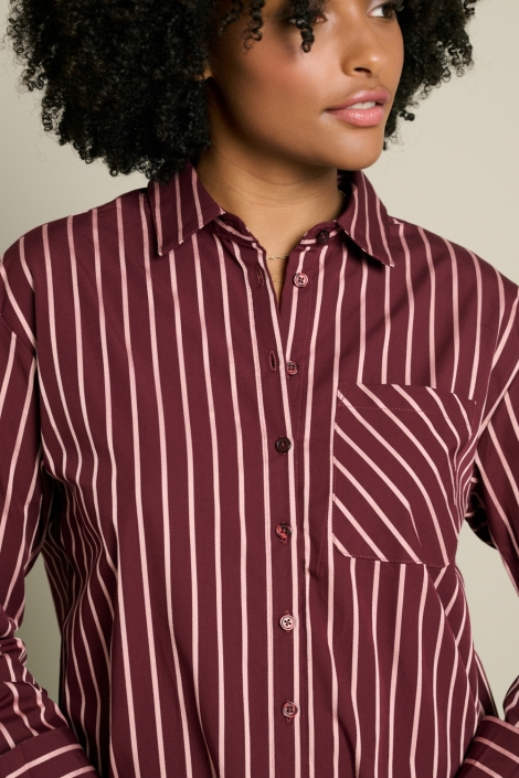 LolaLiza bordeaux dames blouse | Close up