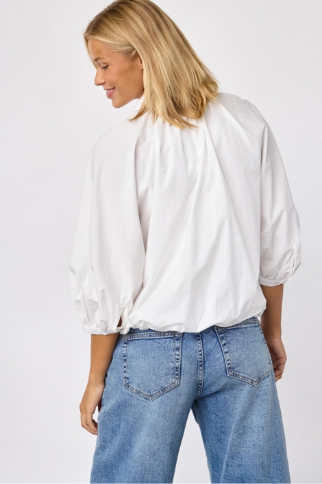 SisterS point witte dames blouse | Model achteraanzicht