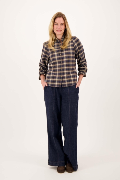 Zusss blauwe dames blouse | Model
