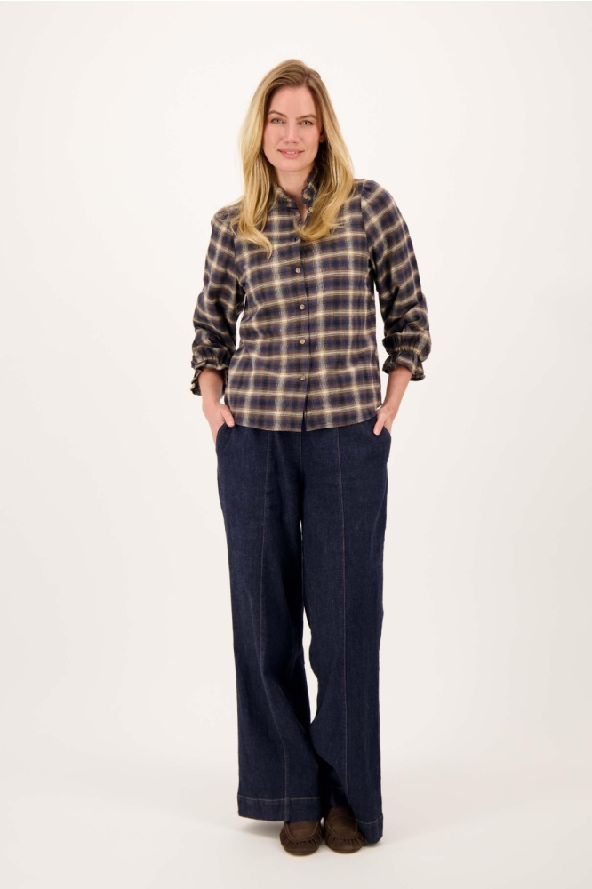 Zusss blauwe dames blouse | Model