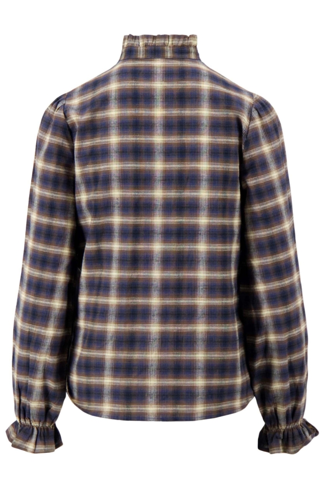 Zusss blauwe dames blouse | Achteraanzicht