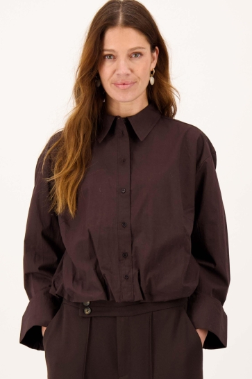 Zusss 0309-0065 ballon blouse lm Bruin