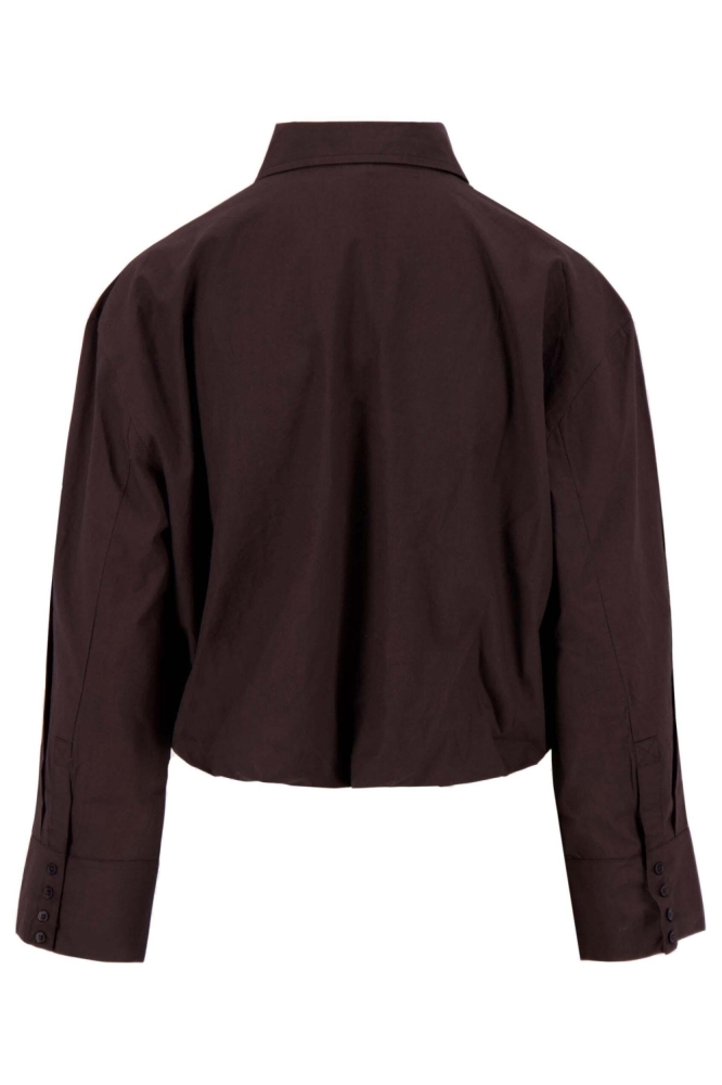 Zusss bruine dames blouse | Achteraanzicht
