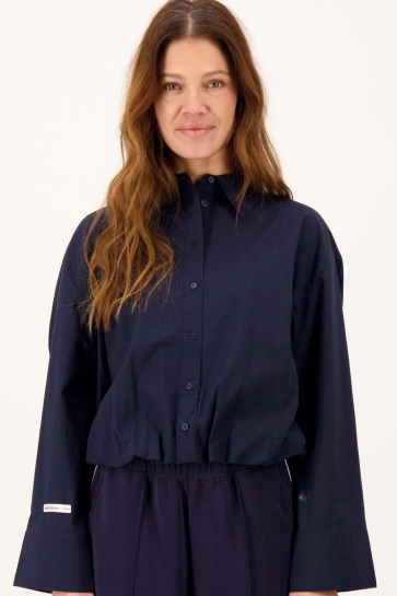 Zusss 0309-0065 ballon blouse lm Blauw