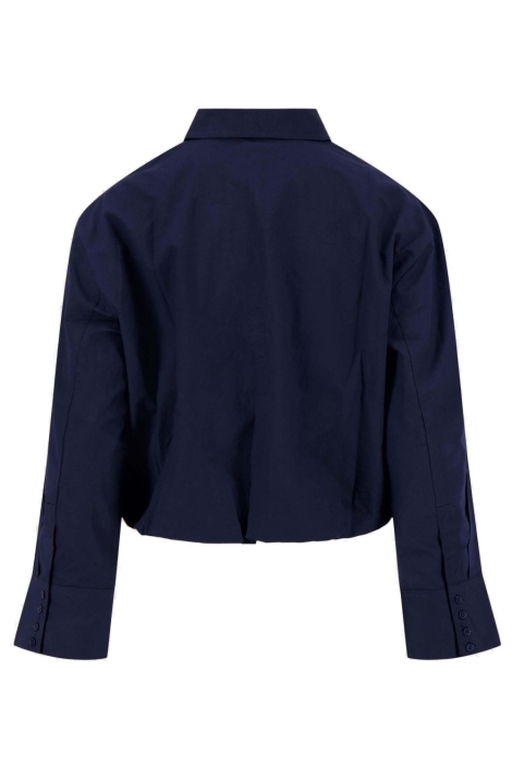 Zusss blauwe dames blouse | Achteraanzicht