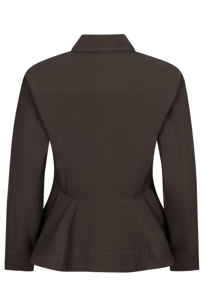Ydence bruine dames blouse | Achteraanzicht