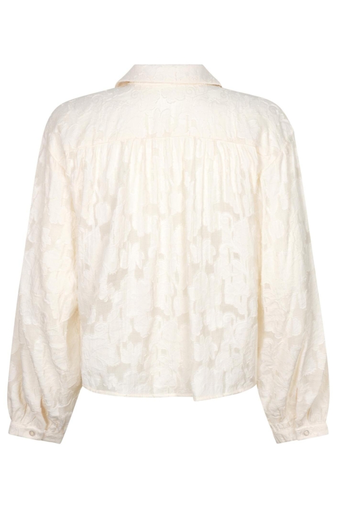 Ydence ecru dames blouse | Achteraanzicht