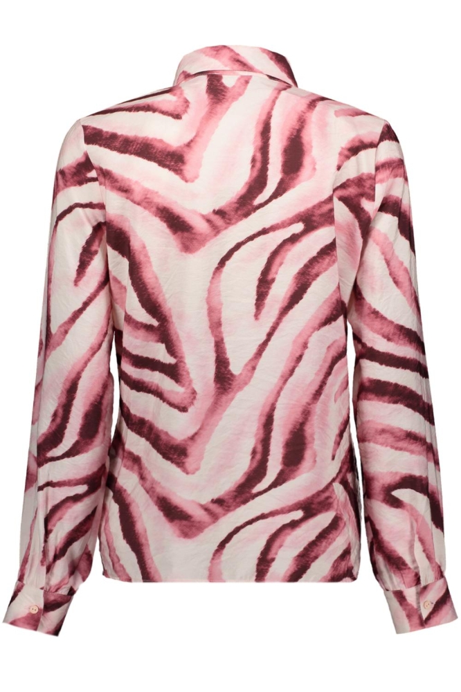 Geisha roze dames blouse | Achteraanzicht