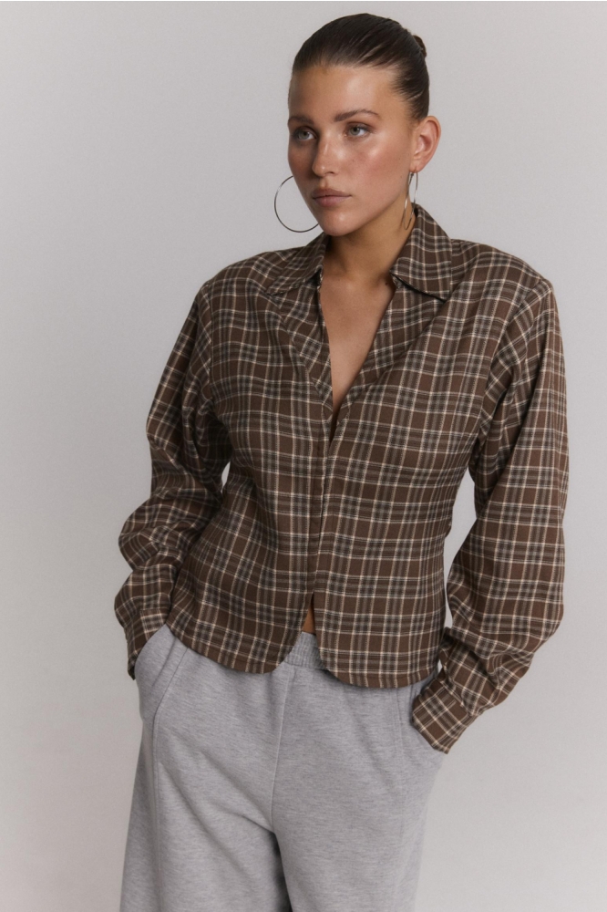 Refined Department bruine dames blazer | Model vooraanzicht