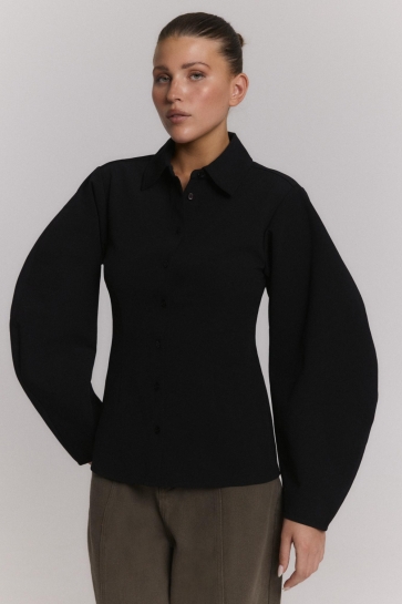 Refined Department Blouse LILA WOVEN BALLOON BLOUSE R2609954075 999 BLACK