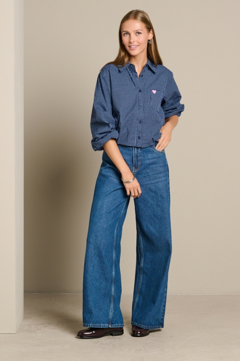 LolaLiza blauwe dames blouse | Model