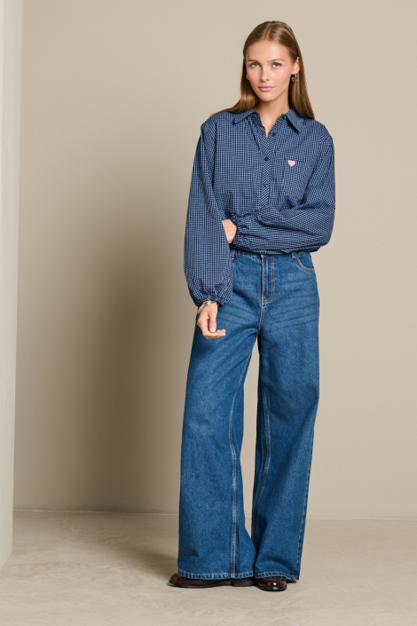 LolaLiza blauwe dames blouse | Model