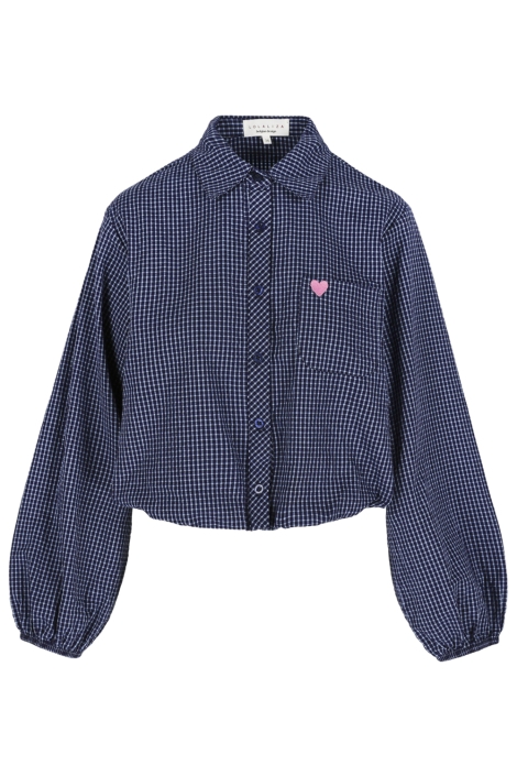 LolaLiza blauwe dames blouse | Achteraanzicht