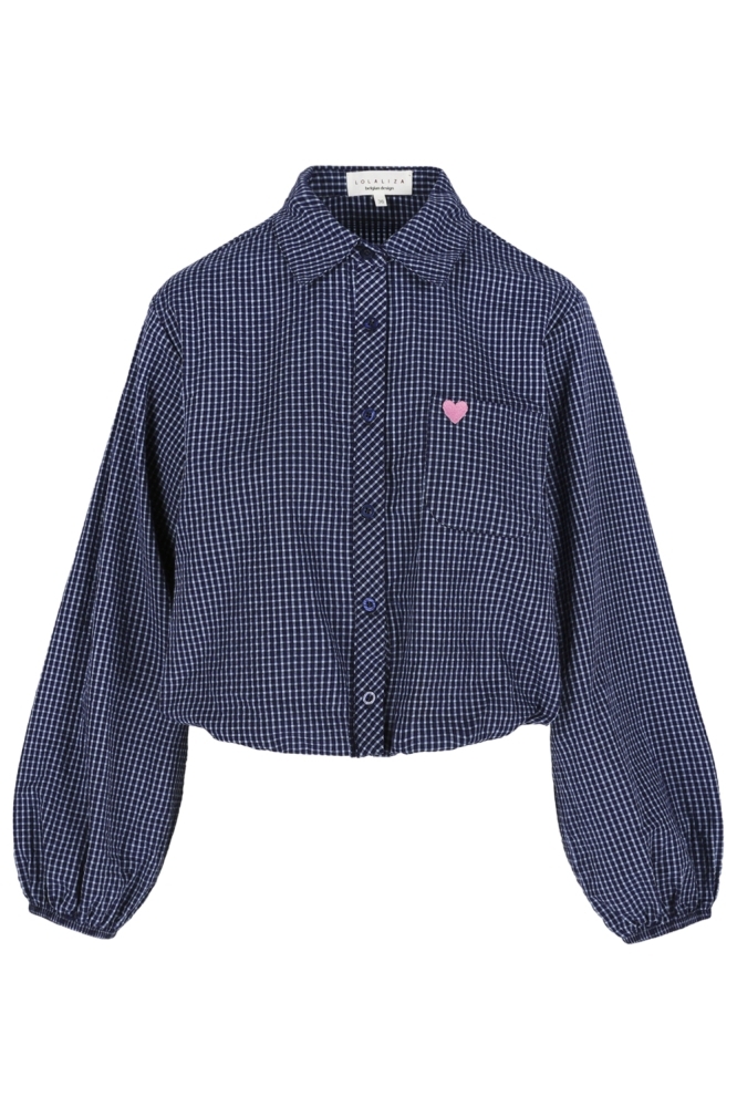 LolaLiza blauwe dames blouse | Achteraanzicht