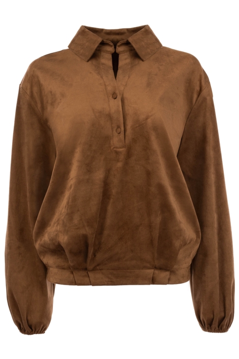 NED bruine dames blouse | Vooraanzicht
