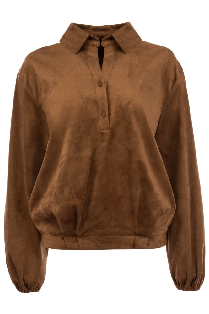 NED bruine dames blouse | Vooraanzicht