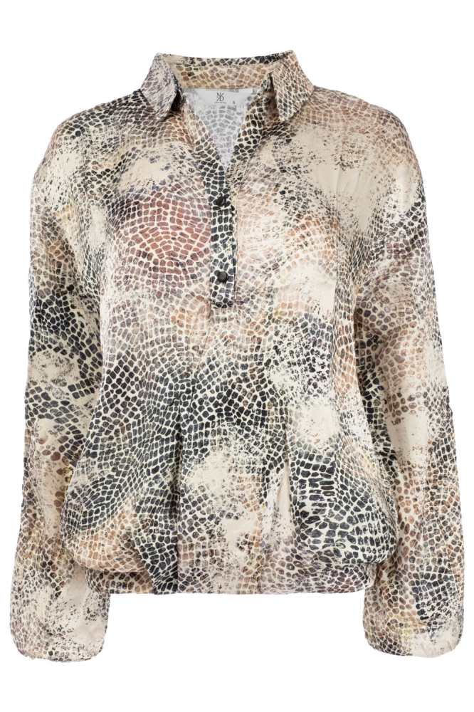 NED beige dames blouse | Vooraanzicht