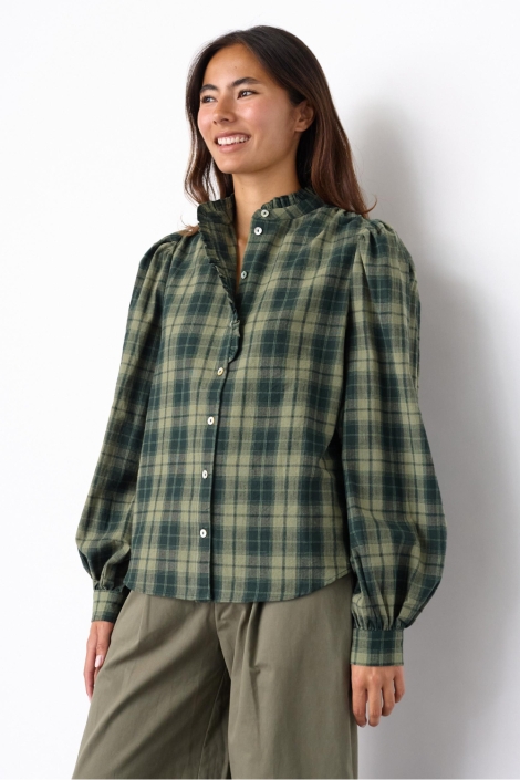 SisterS point groene dames blouse | Model vooraanzicht
