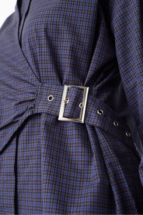 SisterS point blauwe dames blouse | Close up