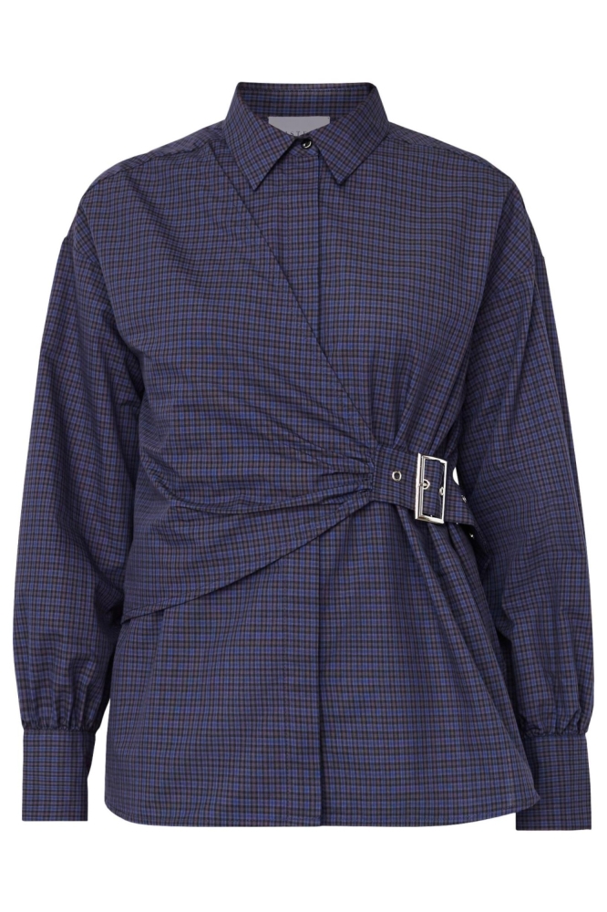 SisterS point blauwe dames blouse | Vooraanzicht
