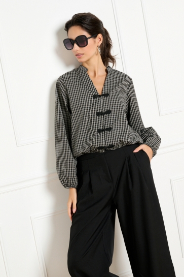 LolaLiza Blouse C CHECKYPOP 05703288 1119 BLACK/WHITE